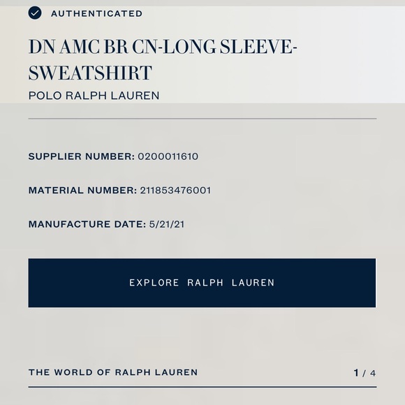 Ralph Lauren Gray Polo Denim Bear Sweatshirt - Picture 8 of 8